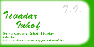 tivadar inhof business card